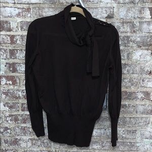 Vintage Agnona Dark Brown Tie Neck Sweater